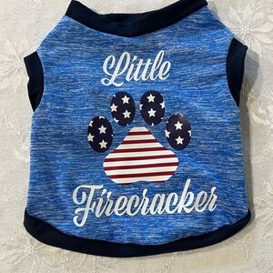 Blue 'Little Firecracker' Dog Shirt